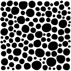irregular circles collection in black over white