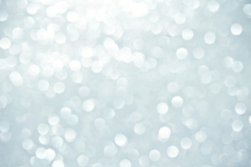 Abstract bokeh lighting background , silver color tone