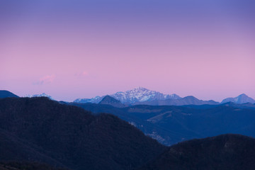 Fototapeta na wymiar Mountain with sunset