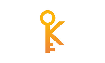 Simple K of Key Logo Illustration