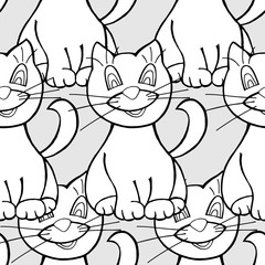 Seamless pattern of cats