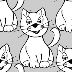 Seamless pattern of cats