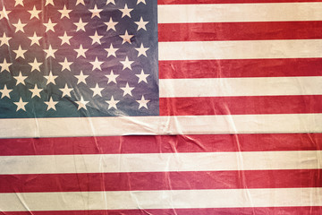 Fototapeta premium USA Flag Print on Grunge Poster Paper