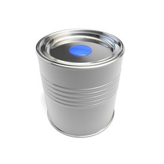 Closed bank with blue paint