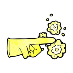 pointing rubber glove cartoon