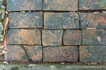 Background of red brick wall pattern texture