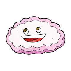 Obraz premium cartoon happy pink cloud