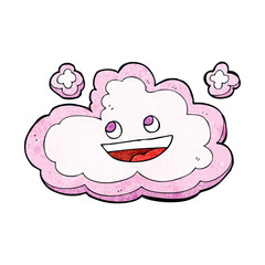 cartoon happy pink cloud