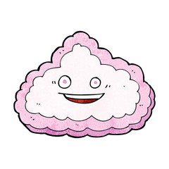 cartoon happy pink cloud