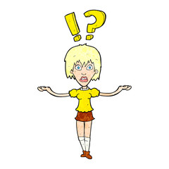 cartoon woman asking question