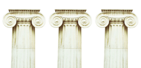 Three antique columns in doric style