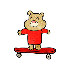 cartoon bear on skateboard