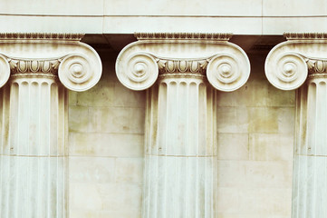 Three antique columns in doric style