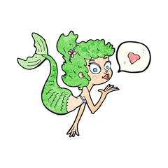 cartoon mermaid in love
