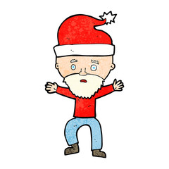 cartoon man ready for christmas