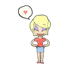 cartoon woman in love