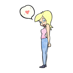 cartoon woman in love