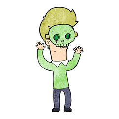 cartoon man in skull mask
