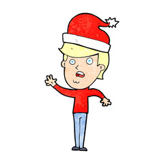 cartoon man ready for christmas