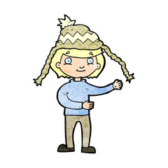 cartoon man wearing winter hat