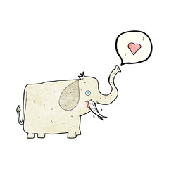 cartoon elephant with love heart