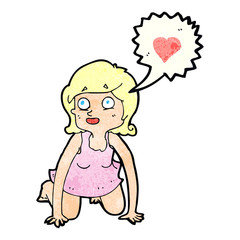 cartoon woman in love
