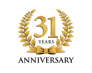 anniversary logo ribbon wreath 31