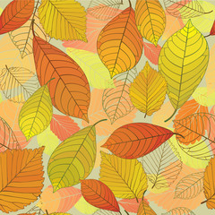 Seamless pattern with autumn leaves.