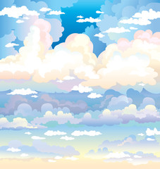 Blue sky and group of clouds.