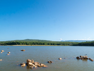 Landscape of Chakkapong reservoir. Khao ito mountain, Prachin Bu