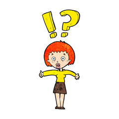 cartoon woman asking question
