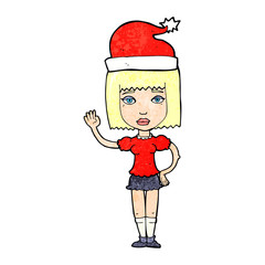 cartoon woman ready for christmas
