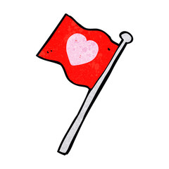 cartoon love heart flag