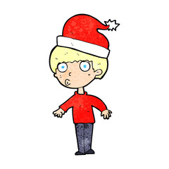 cartoon man ready for christmas