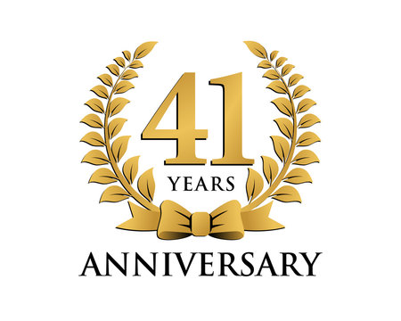 anniversary logo ribbon wreath 41