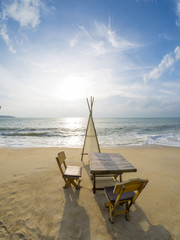 Dinning table on the beach