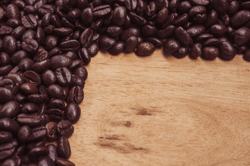 Coffee Beans with filter effect retro vintage style