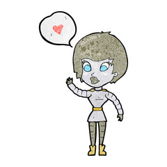 cartoon robot woman