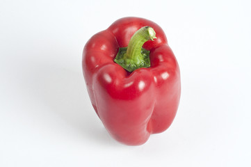 fresh red paprika on white background	