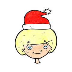 cartoon boy in santa hat