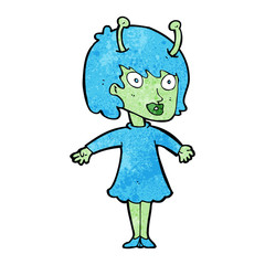 cartoon alien woman