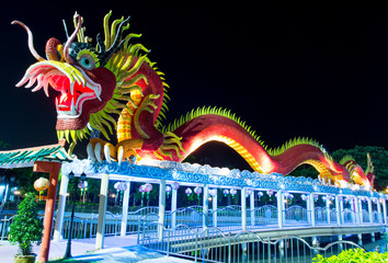 Elegant celestial dragon is a symbol of the prosperity of the Chinese people in Thailand.