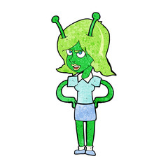 cartoon alien woman
