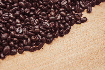 Coffee Beans with filter effect retro vintage style