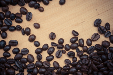 Coffee Beans with filter effect retro vintage style