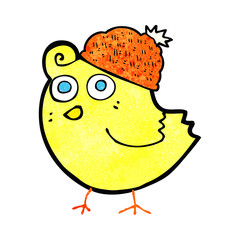 cartoon bird wearing hat