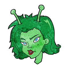 cartoon alien woman