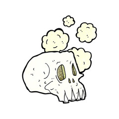 cartoon dusty old skull