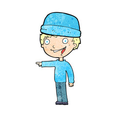 cartoon man wearing winter hat