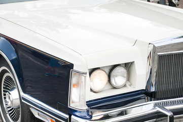 Detail of classic retro vintage car closeup